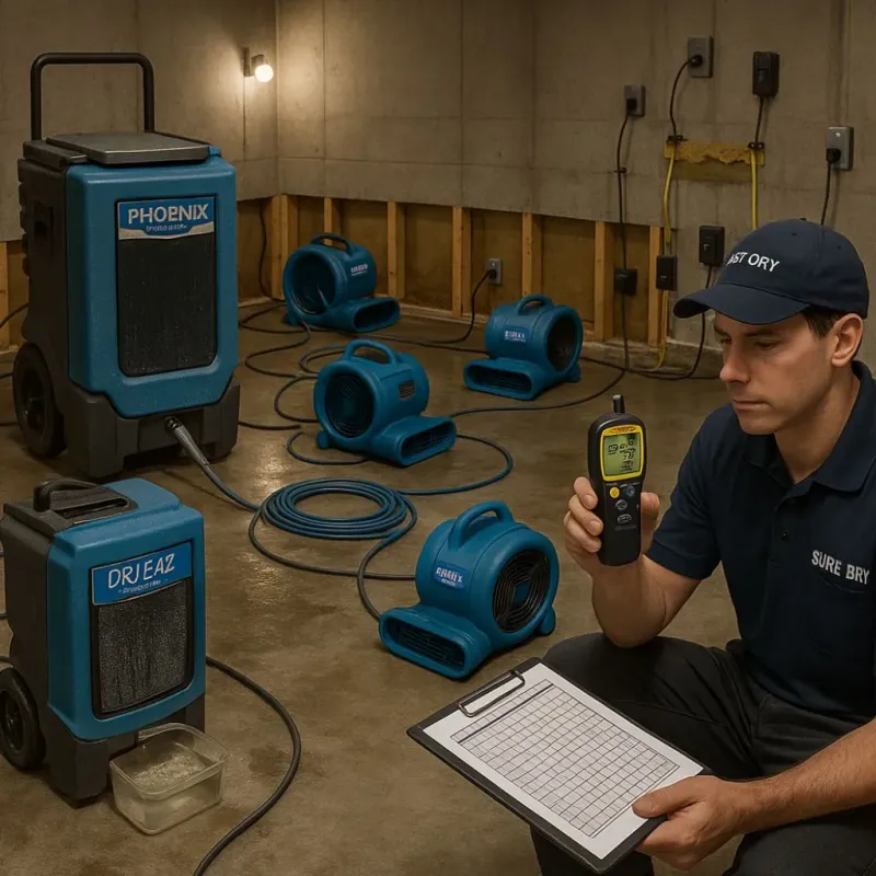 Structural Drying and Dehumidification process in Rydal, GA